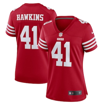 womens nike tayler hawkins scarlet san francisco 49ers game 